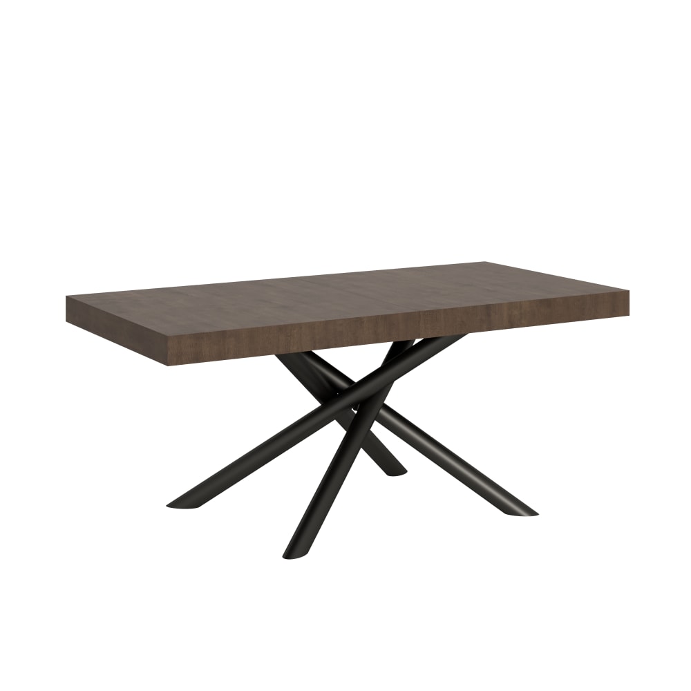 Table Extensible 200/460x90 Cm Famas Noyer Pieds Anthracite