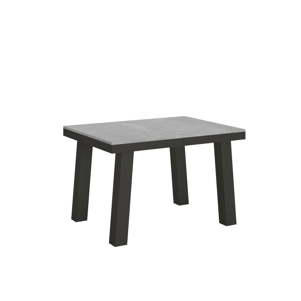 Table Extensible 120/380x90 Cm Bridge Evolution Gris Béton Cadre Et Pieds Anthracite