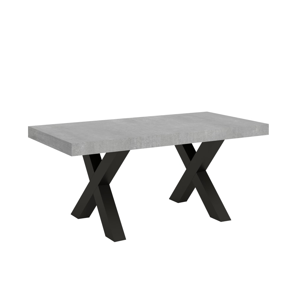 Table Extensible 200/460x90 Cm Traffic Gris Béton Pieds Anthracite