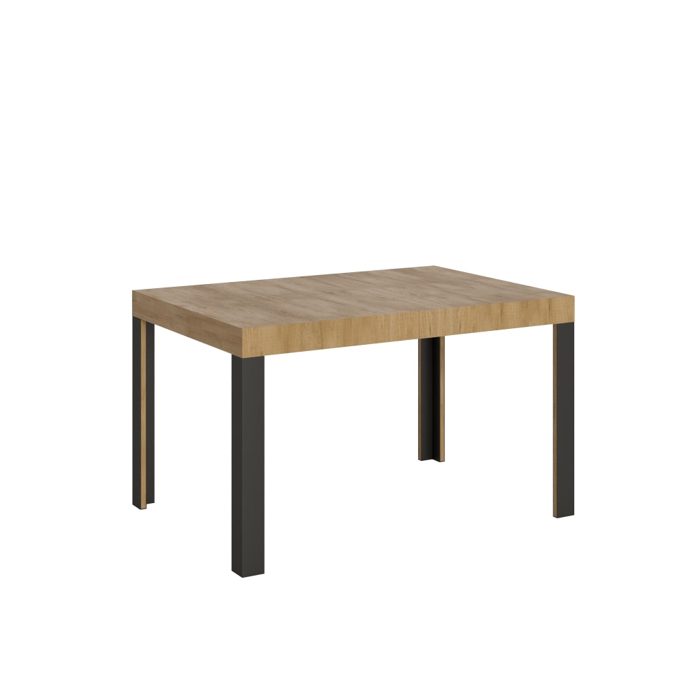 Table Extensible 140/224x80 Cm Linea Chêne Nature Pieds Anthracite
