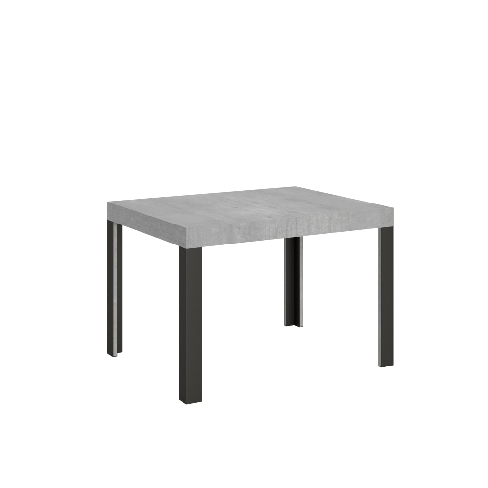 Table Extensible 80x120/204 Cm Cement Line Avec Structure Anthracite