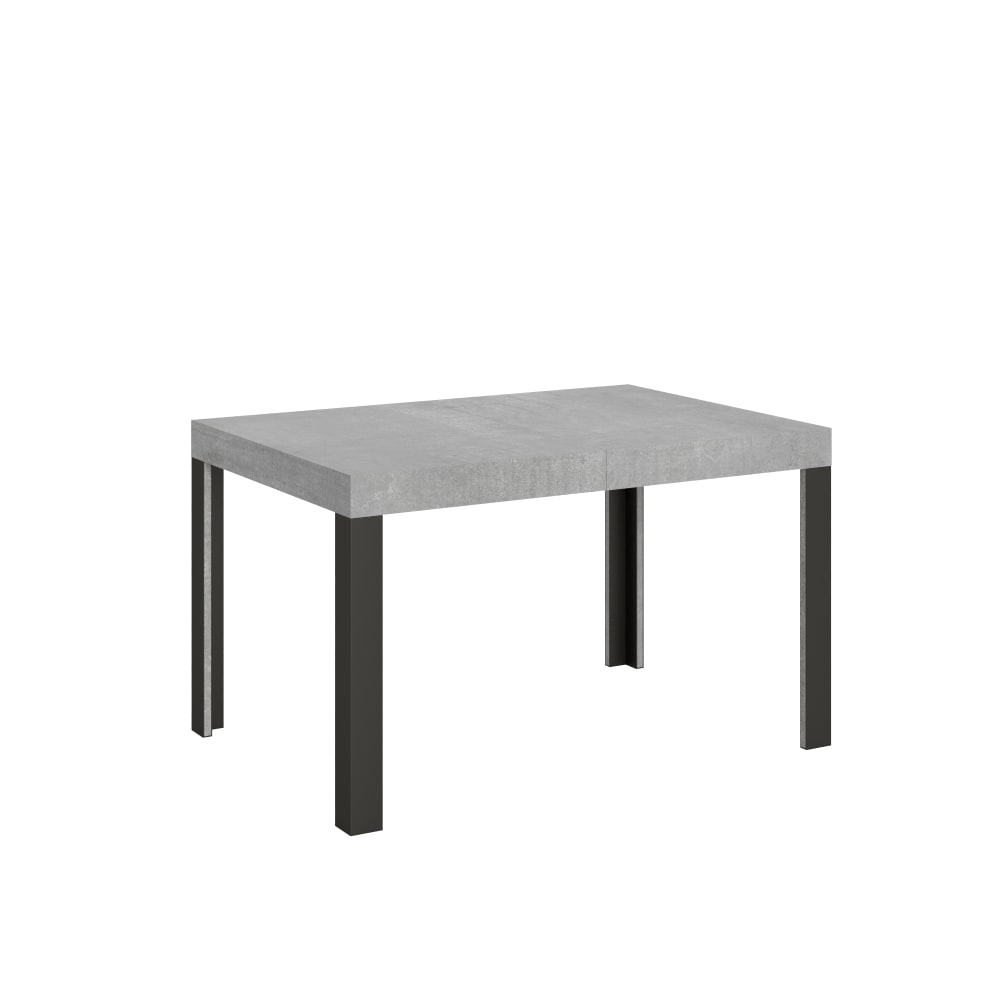 Table Extensible 90x140/244 Cm Cement Line Avec Structure Anthracite
