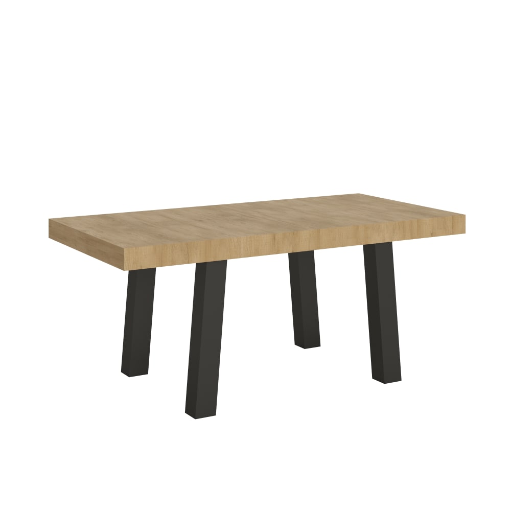 Table Extensible 200/460x90 Cm Bridge Chêne Nature Pieds Anthracite
