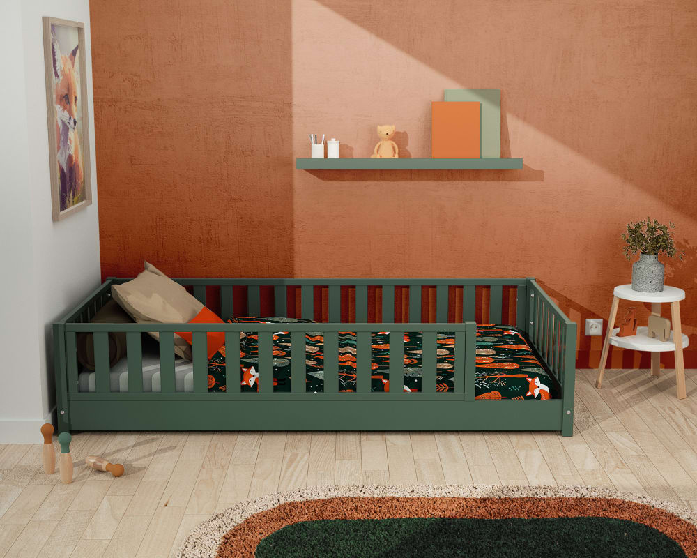 Jurababy - Lit Au Sol Enfant En Bois Sonho - 90x190