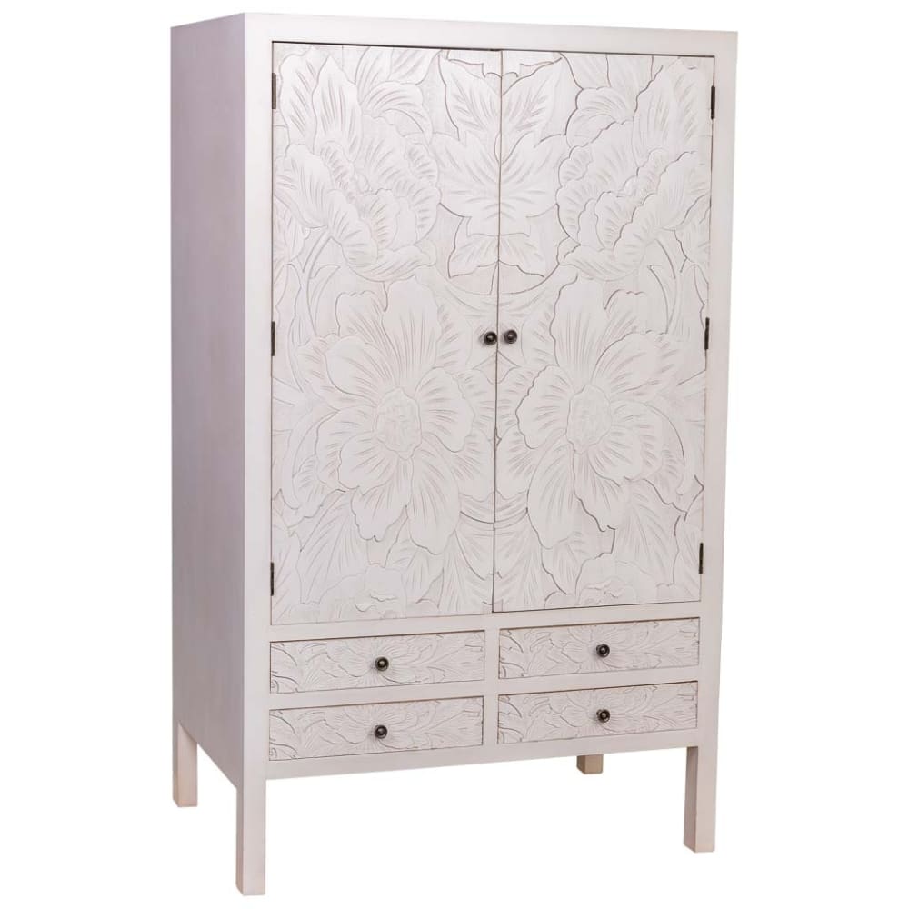 Armoire En Bois Avec 4 Tiroirs Et 2 Portes 100x45x160
