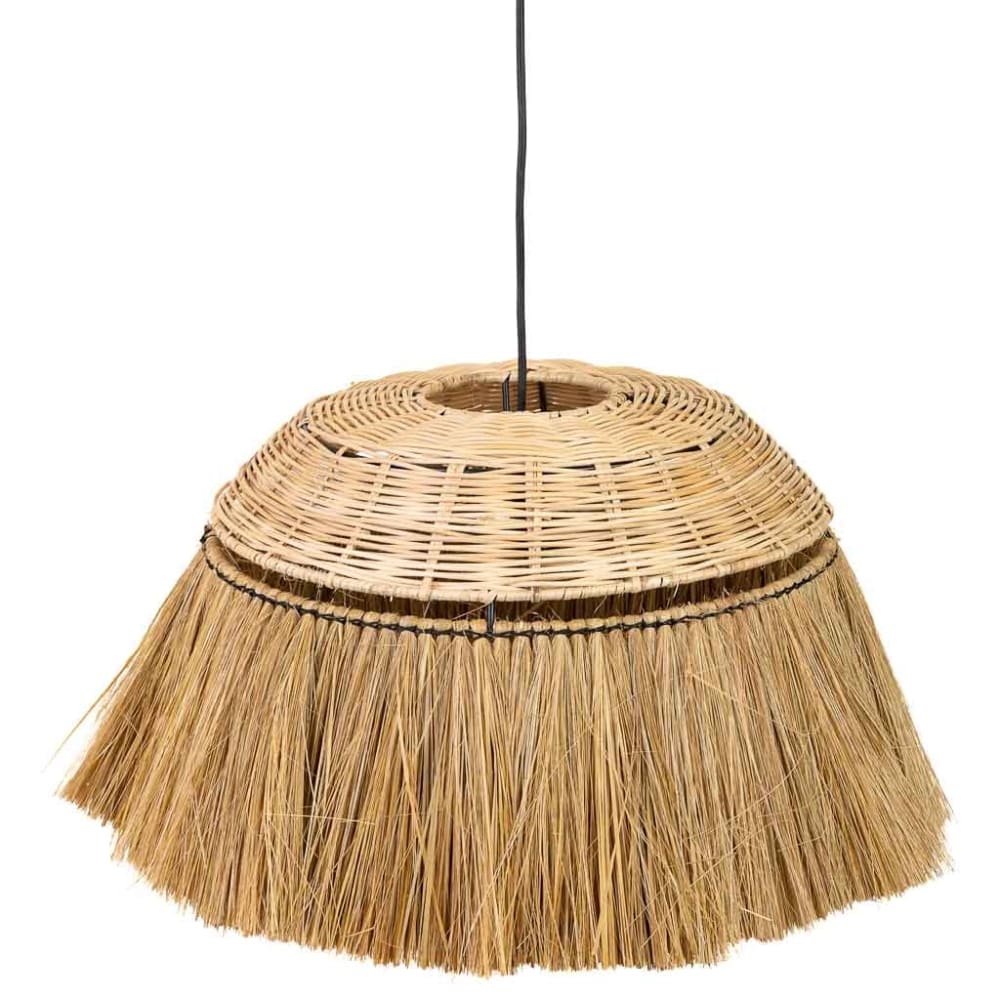 Plafonnier Fibre Naturelle Marron 50x50