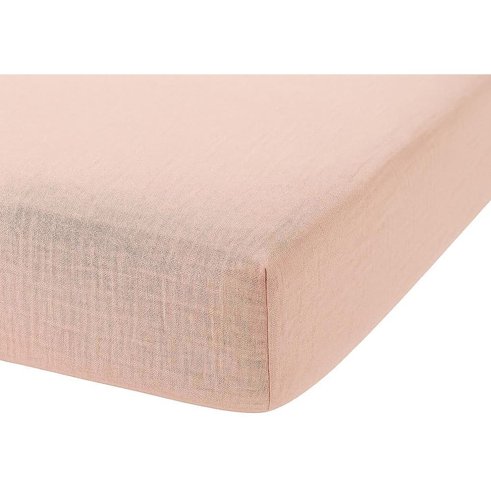 Drap Housse 100% Gaze De Coton 74 Fils: Couleur - Rose, Taille - 180 X 200 Cm