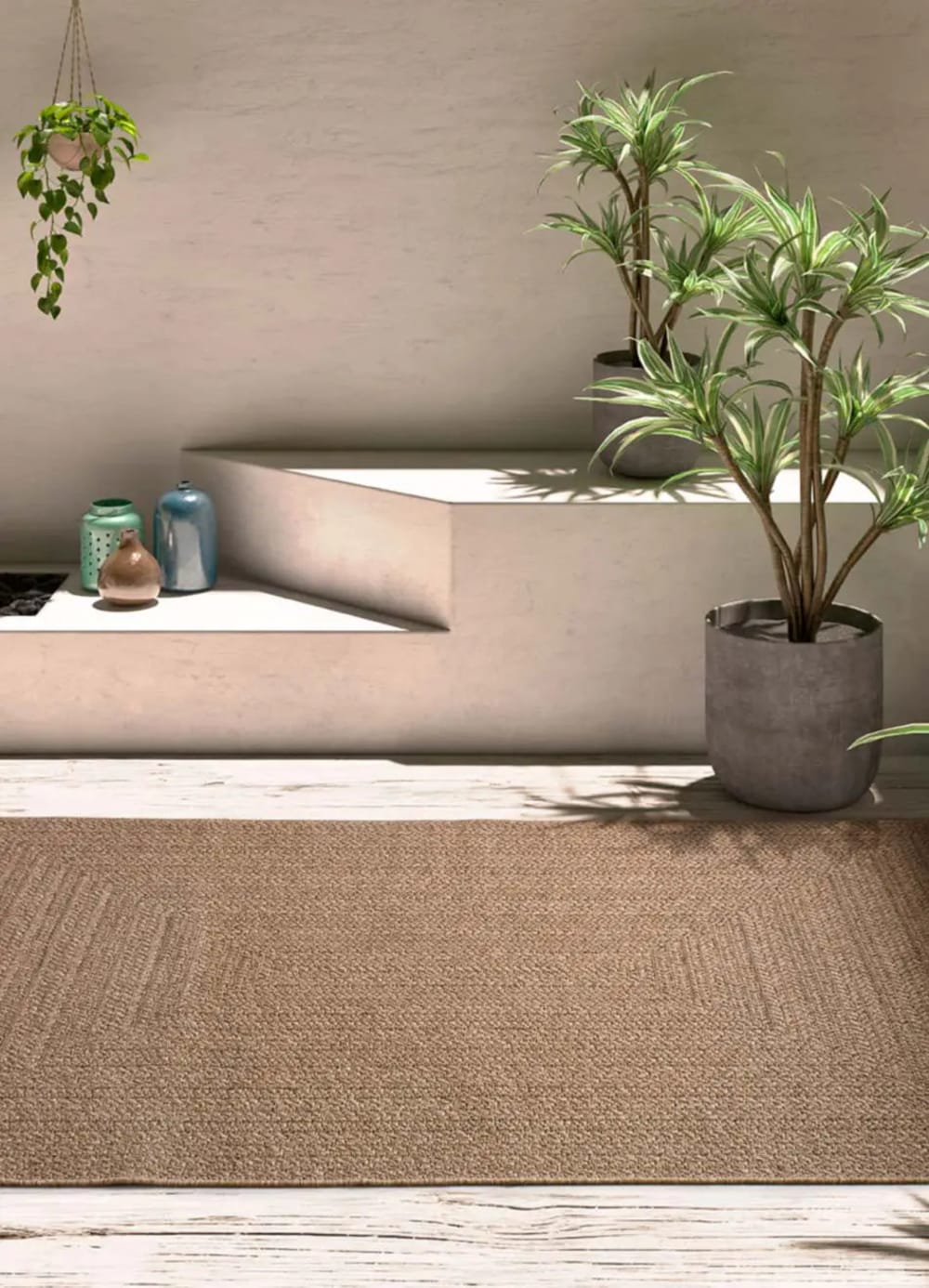Tapis extérieur ATTICGO naturel rectangulaire effet jute 120x170 cm ACRA