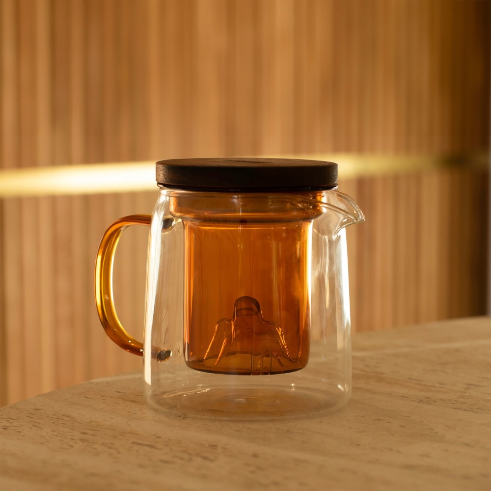 Théière En Verre Infuseur Et Anse Ambre 450ml Laska - Ogo Living
