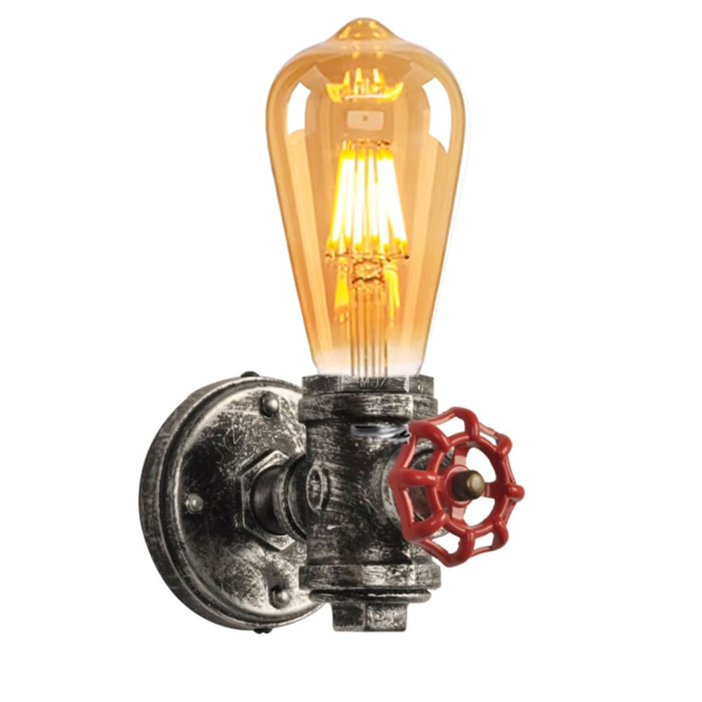 Applique Mural Industriel Robinet Style Steampunk avec Tuyau E27 Finition Dorée Rustique Lumière Rétro pour Chambre et S