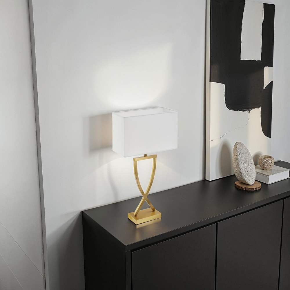 Lampe De Table 60w Design Moderne Et Lumière Non Éblouissante Laiton