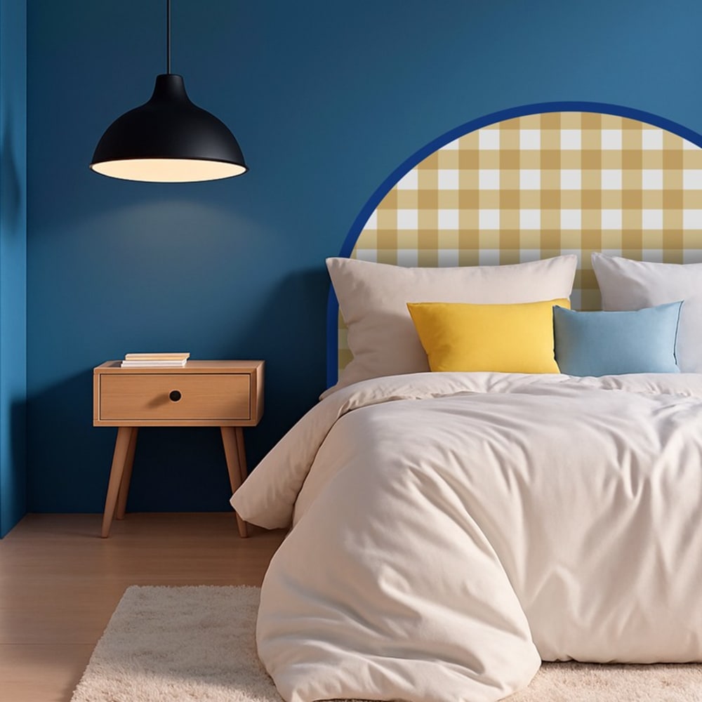 Tête de lit - Vichy - intissé 225g/m² - pré-encollé - Jaune - 110x180cm
