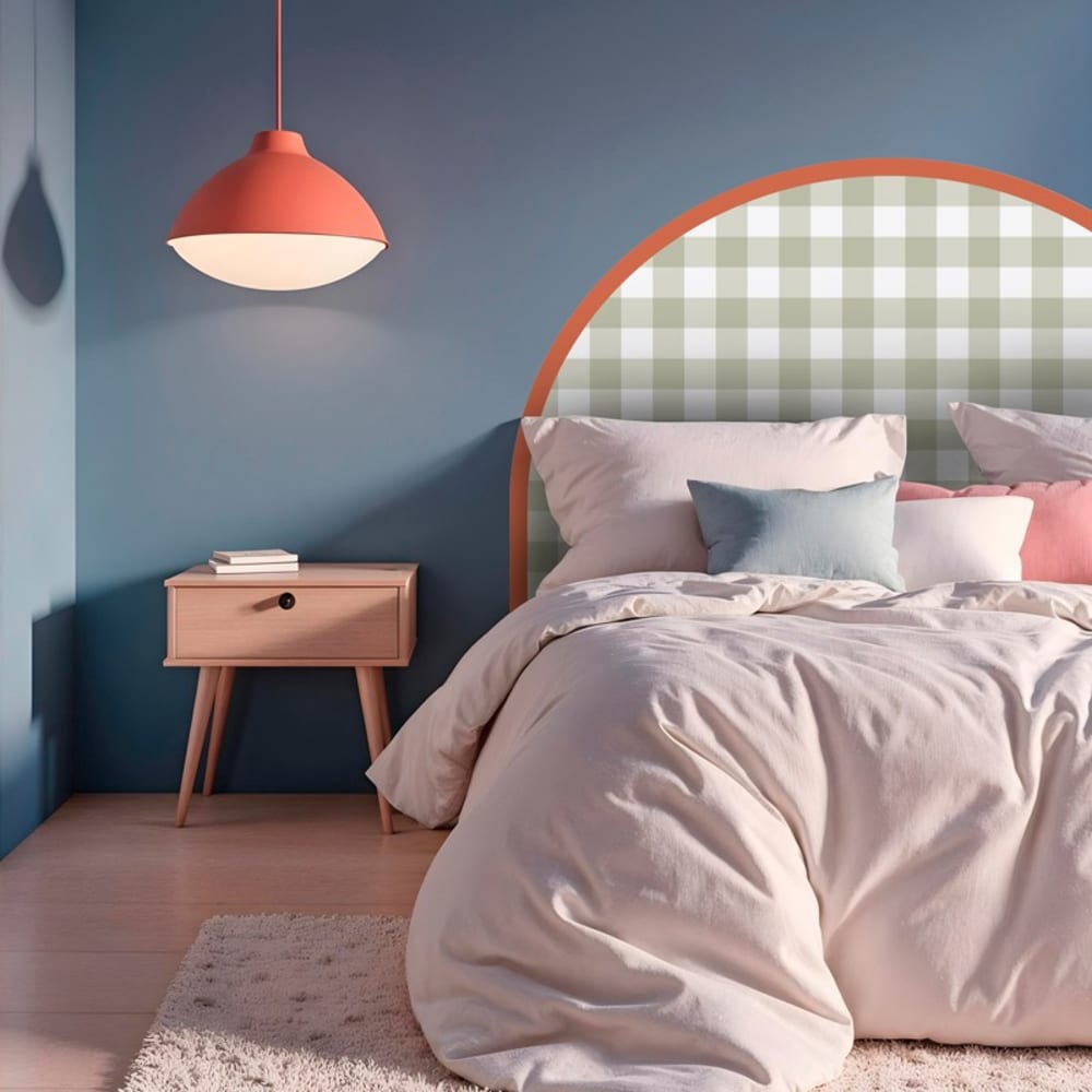 Tête de lit - Vichy - intissé 225g/m² - pré-encollé - Vert - 110x180cm