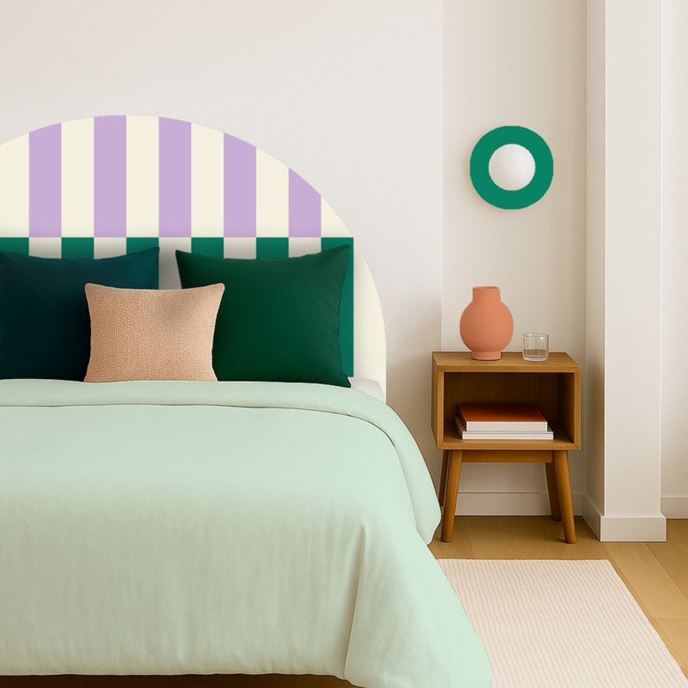 Tête de lit - Rythmo - intissé 225g/m² - pré-encollé - Violet - 110x180cm