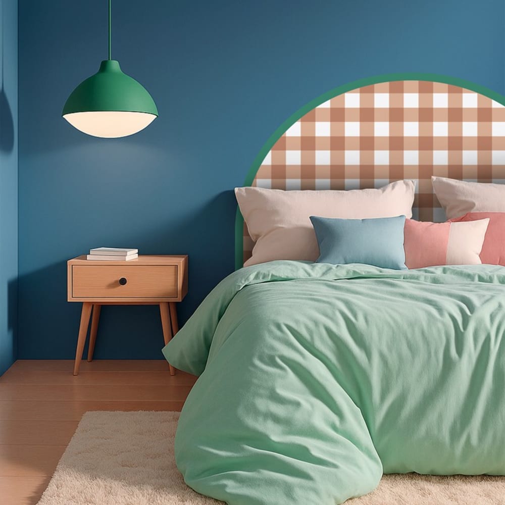 Tête de lit - Vichy - intissé 225g/m² - pré-encollé - Rouge - 110x180cm