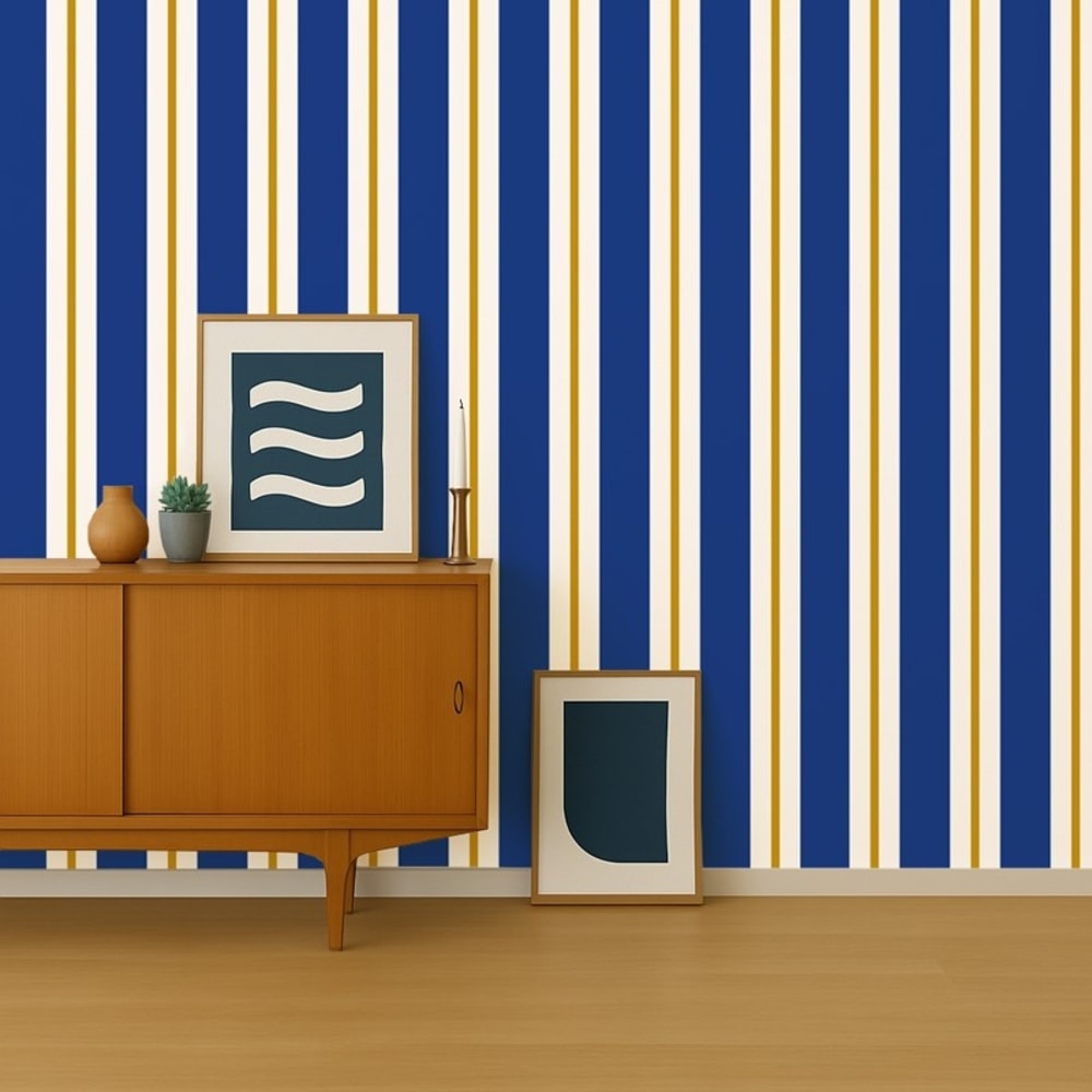 Papier peint raccordable - Bari - Bleu - intissé: 150g/m² - 4 lés: 192x270cm