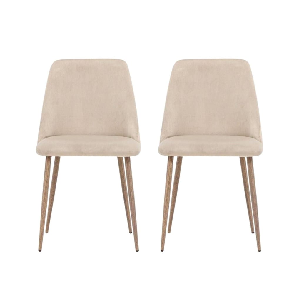 Night - Lot de 2 chaises en velours et métal - Beige