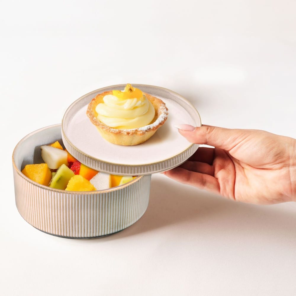 6 Assiette Cocktail/couvercle Agora Beige - Amefa Medard De Noblat