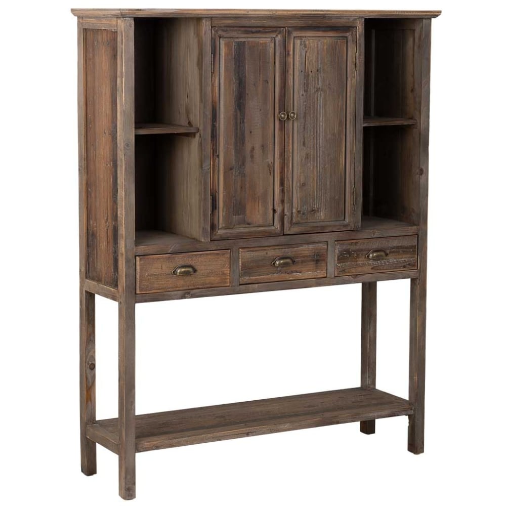 Armoire En Bois Avec 2 Portes Et 3 Tiroirs 127x40x163,5h Cm