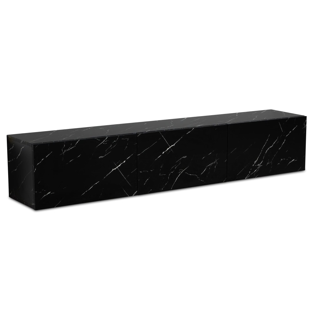 Finebuy Meuble Tv Suspendu 160 Cm Lowboard Aspect Marbre Commode Tv Mural Portes