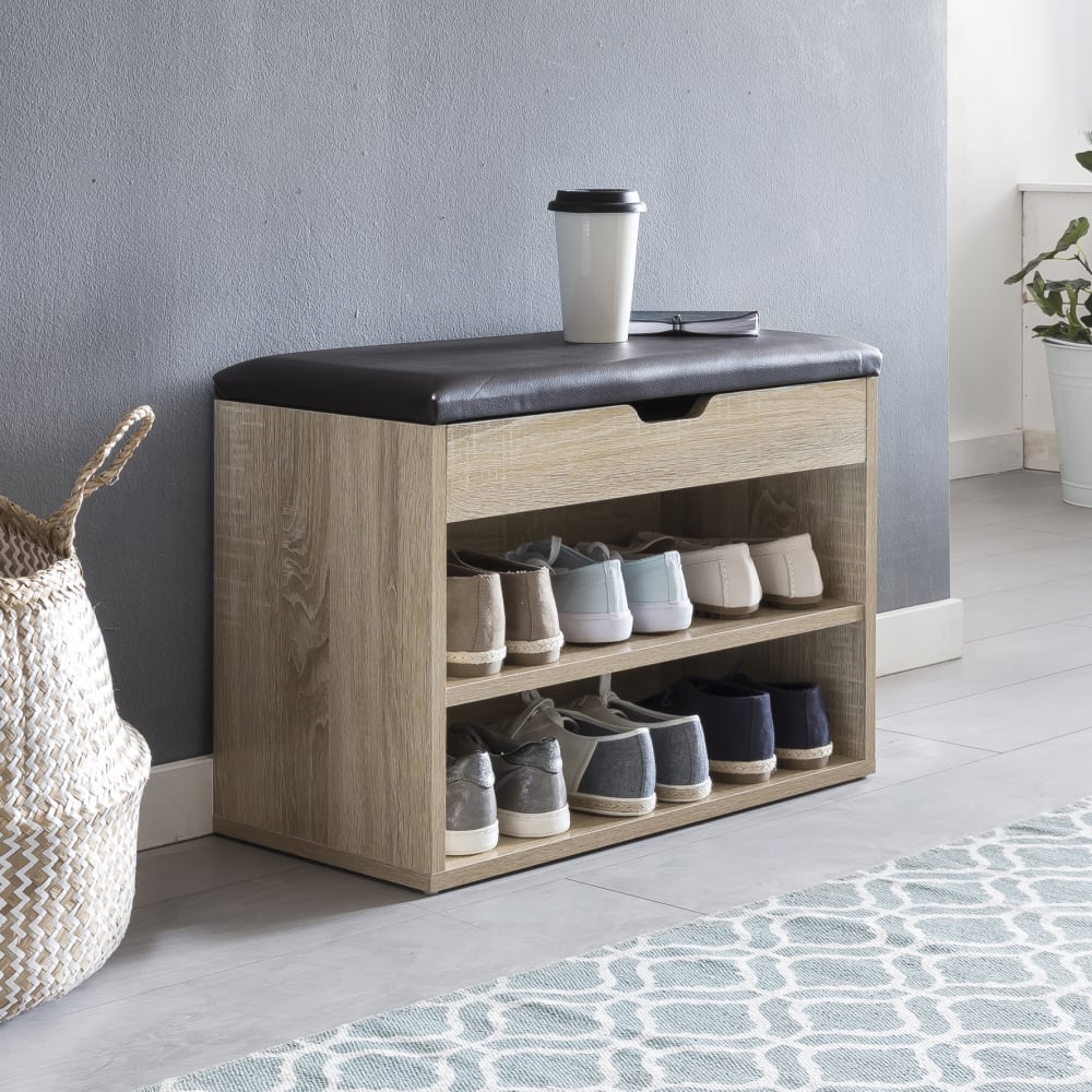 Finebuy Banc De Rangement À Chaussure Entrée 60x40x30 Cm Étagère A Chaussures