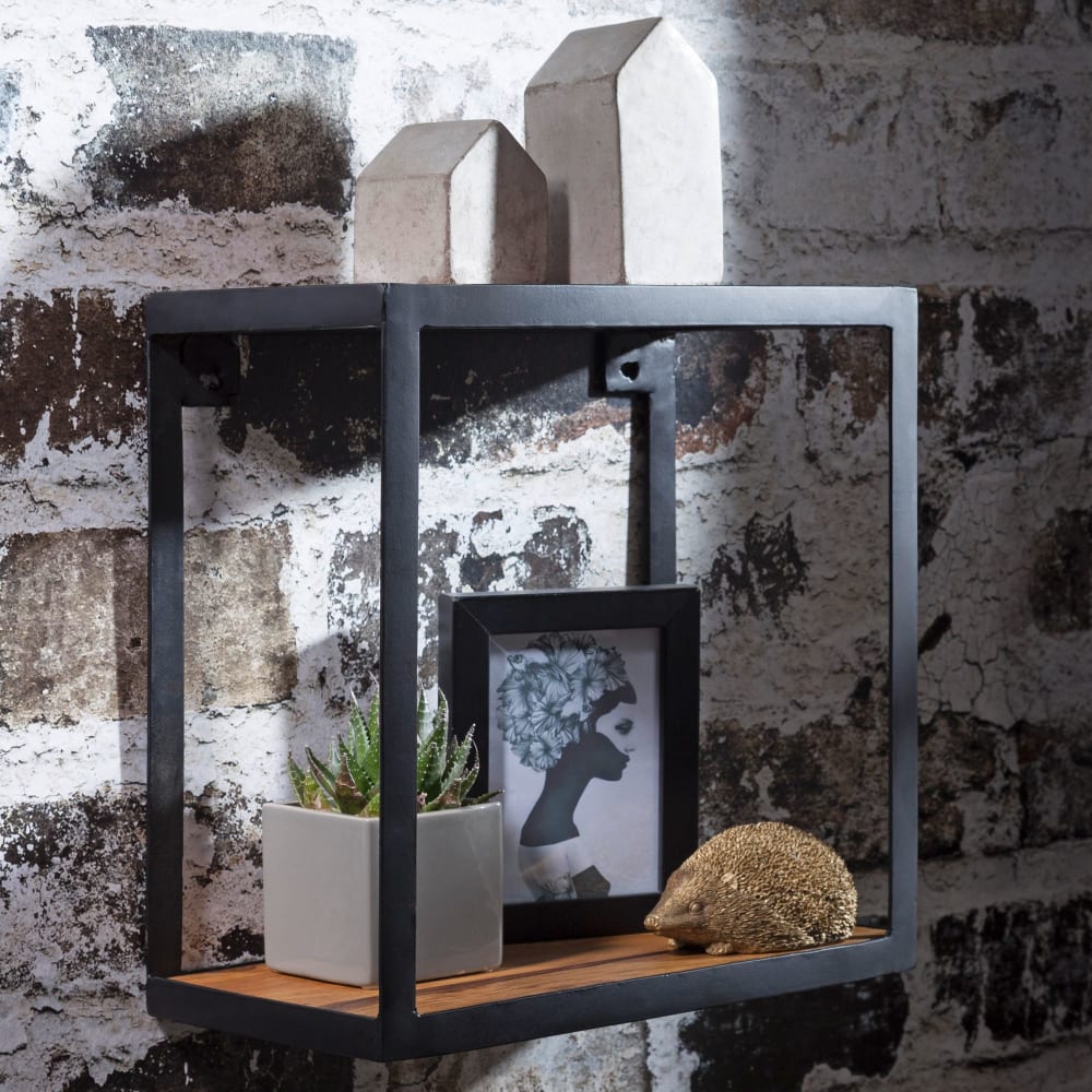 Finebuy Étagère Murale 35x35x18cm Bois Massif Étagère En Bois Étagère À Livres