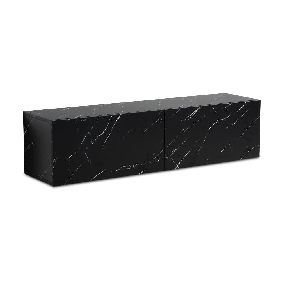 Finebuy Meuble Tv Suspendu 120 Cm Lowboard Aspect Marbre Commode Tv Mural