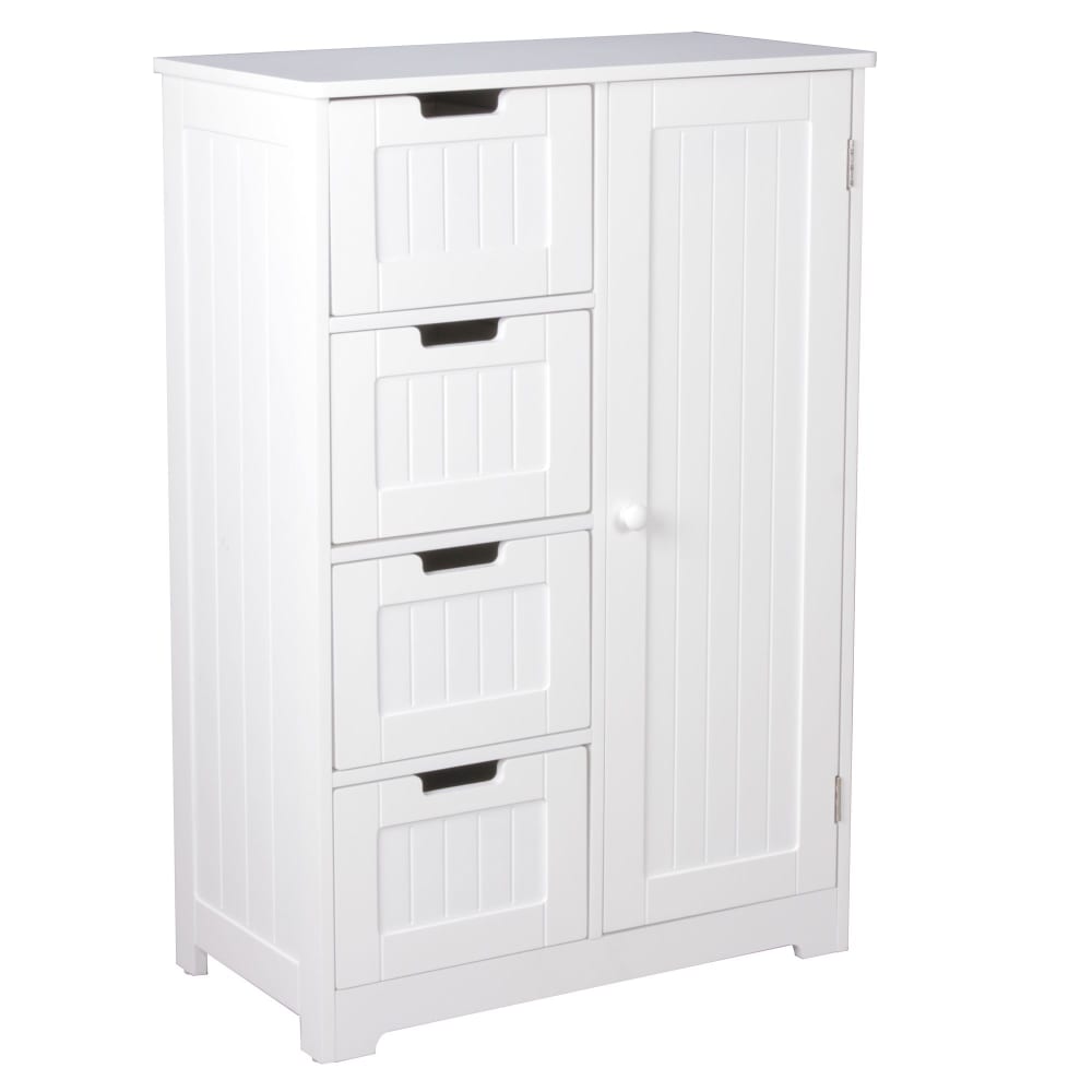 Armoire de Salle de Bain 56x83x30 cm Commode avec Tiroir et Porte Blanc FineBuy