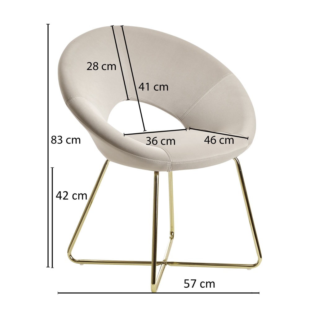 Finebuy Chaise De Salle À Manger Chaise De Cuisine Velours / Métal Chaise Rembourrée Chaise Salle À Manger
