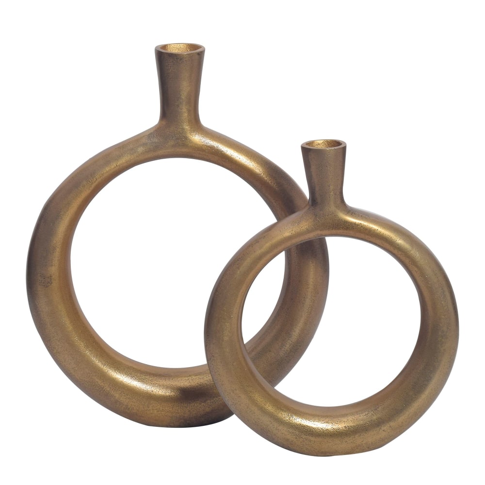 Finebuy Vase Décorative Lot De 2 Aluminium Fleurs Décoration Donut Intérieure