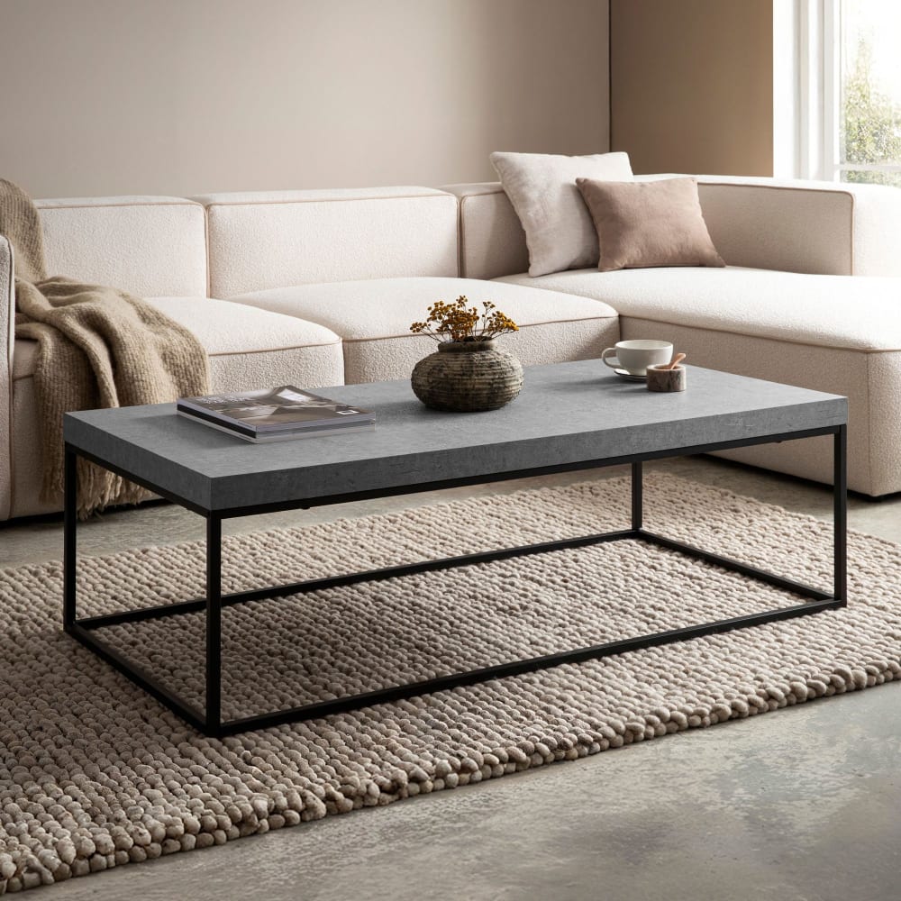 Table Basse Canapé de Salon 120 cm Grande Design Moderne Rectangulaire FineBuy