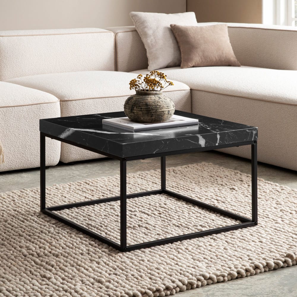 Table Basse Canapé de Salon 60 cm Design Moderne Petite Carrée Métal FineBuy