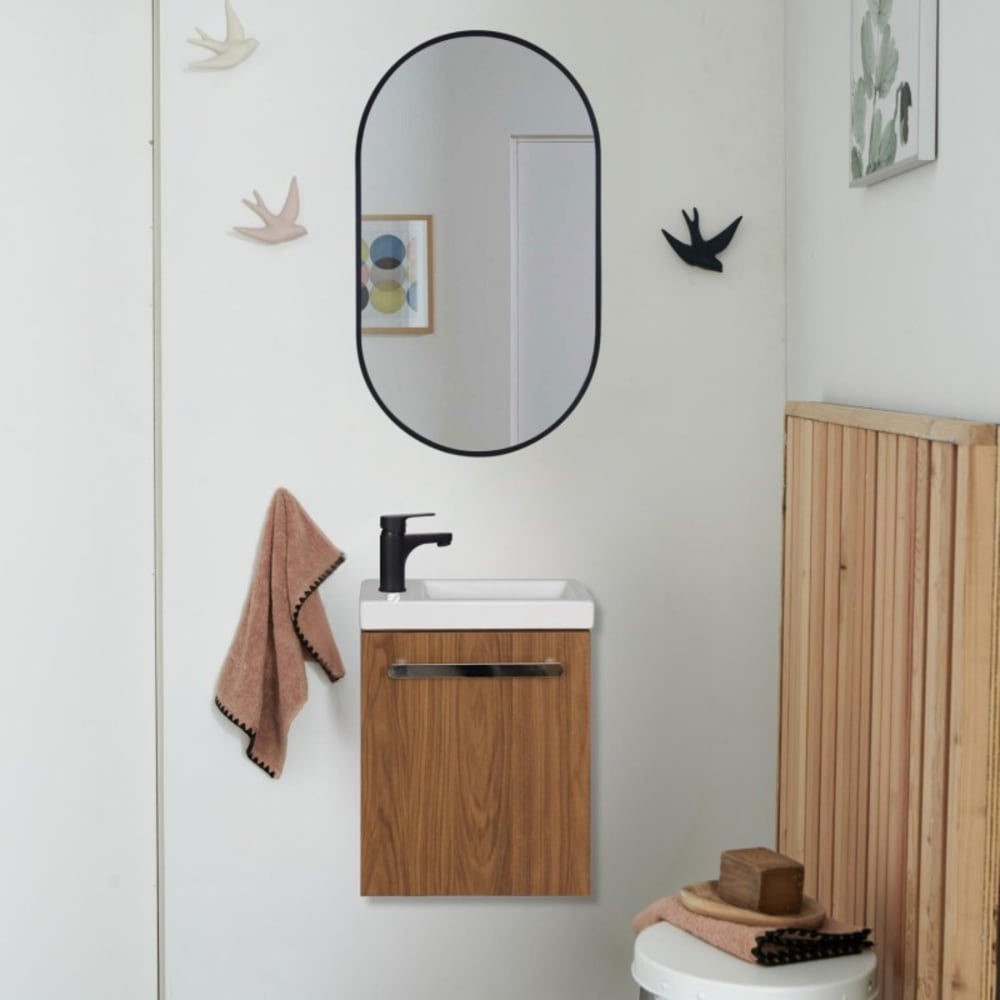 Ensemble lave-mains suspendu NEVADA avec miroir ovale