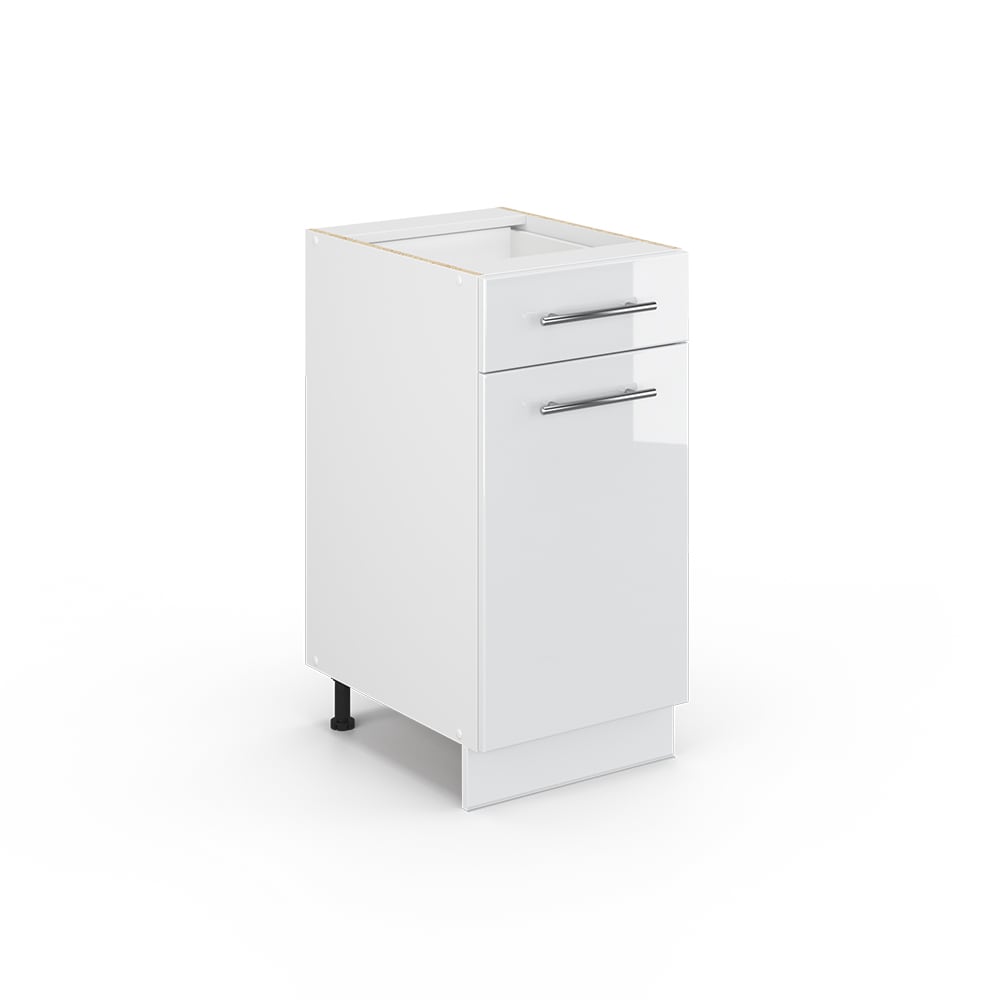 Vicco Meuble de rangement de salle de bain Blanc Haute brillance 40x82cm sans PT