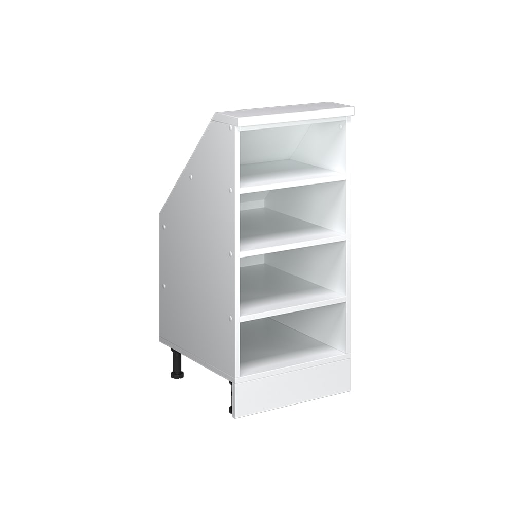 Meuble de rangement sous pente avec 4 compartiments blanc 40x81,6 cm