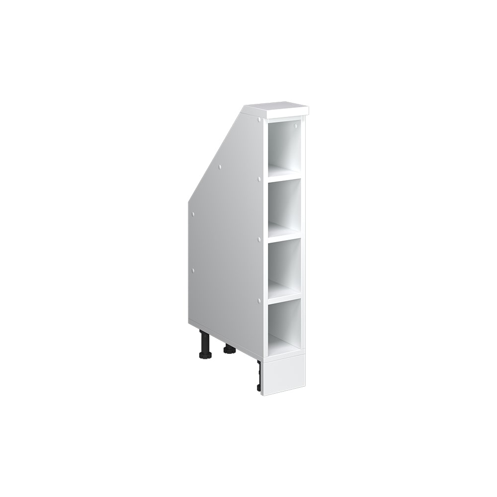 Meuble de rangement sous pente avec 4 compartiments blanc 15x81,6 cm