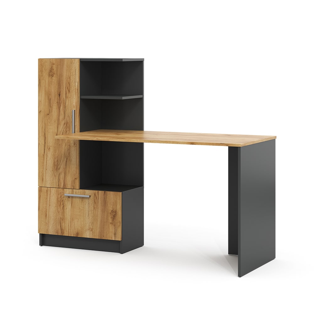 Vicco Bureau Anthracite/chêne doré 150x59cm