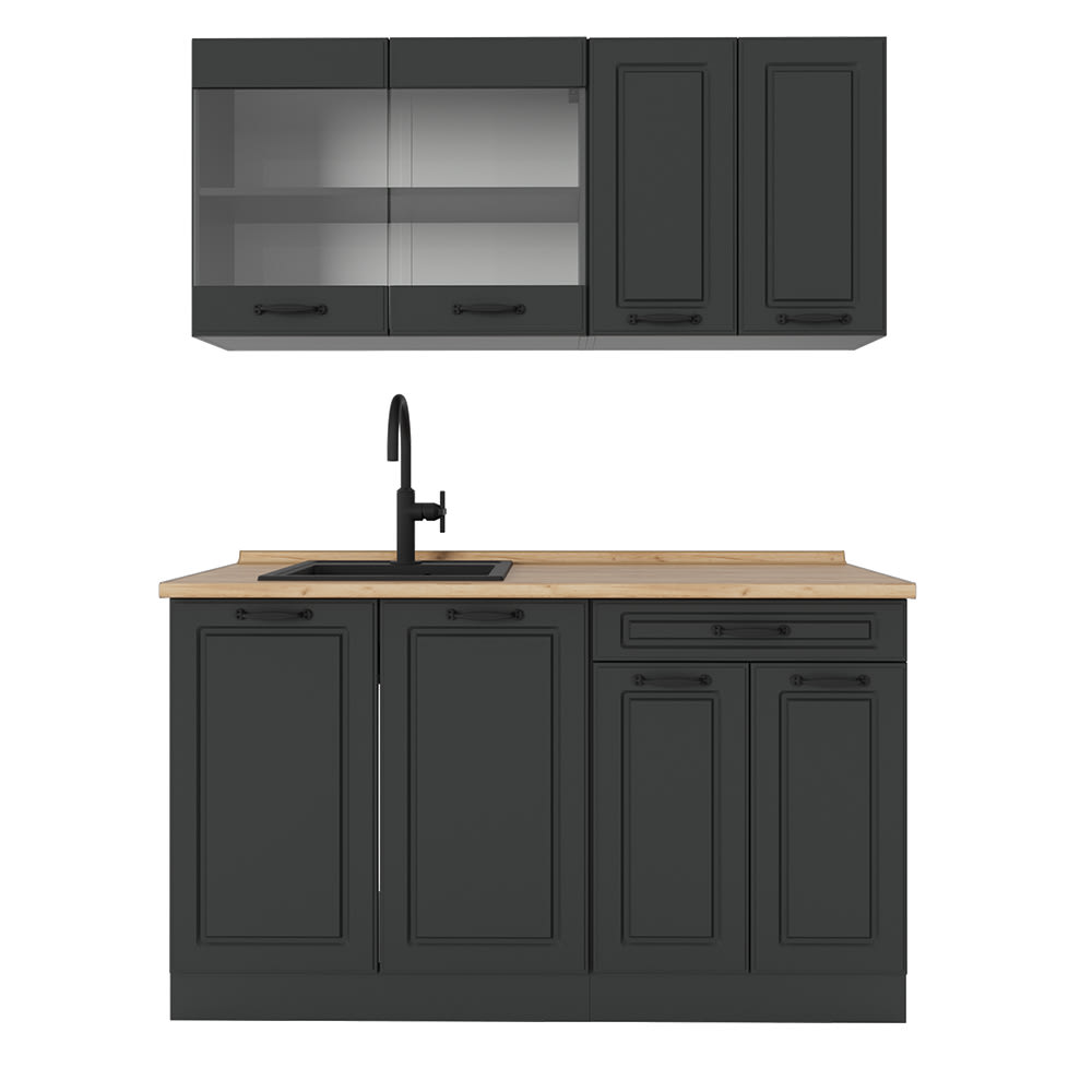 Vicco Cuisine Anthracite maison de campagne/anthracite 140cm sans PT
