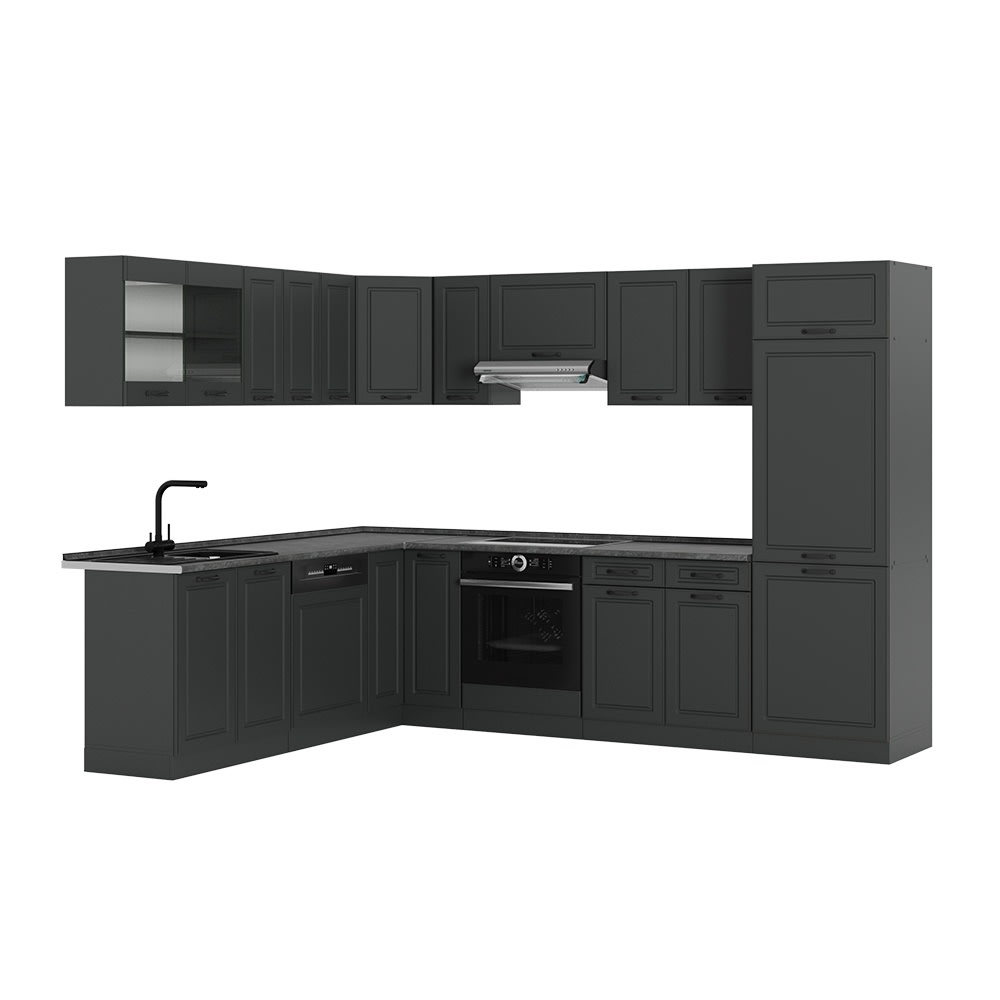 Vicco Cuisine en angle Anthracite campagne/Anthracite 287 x 227 cm, PT Anthracite