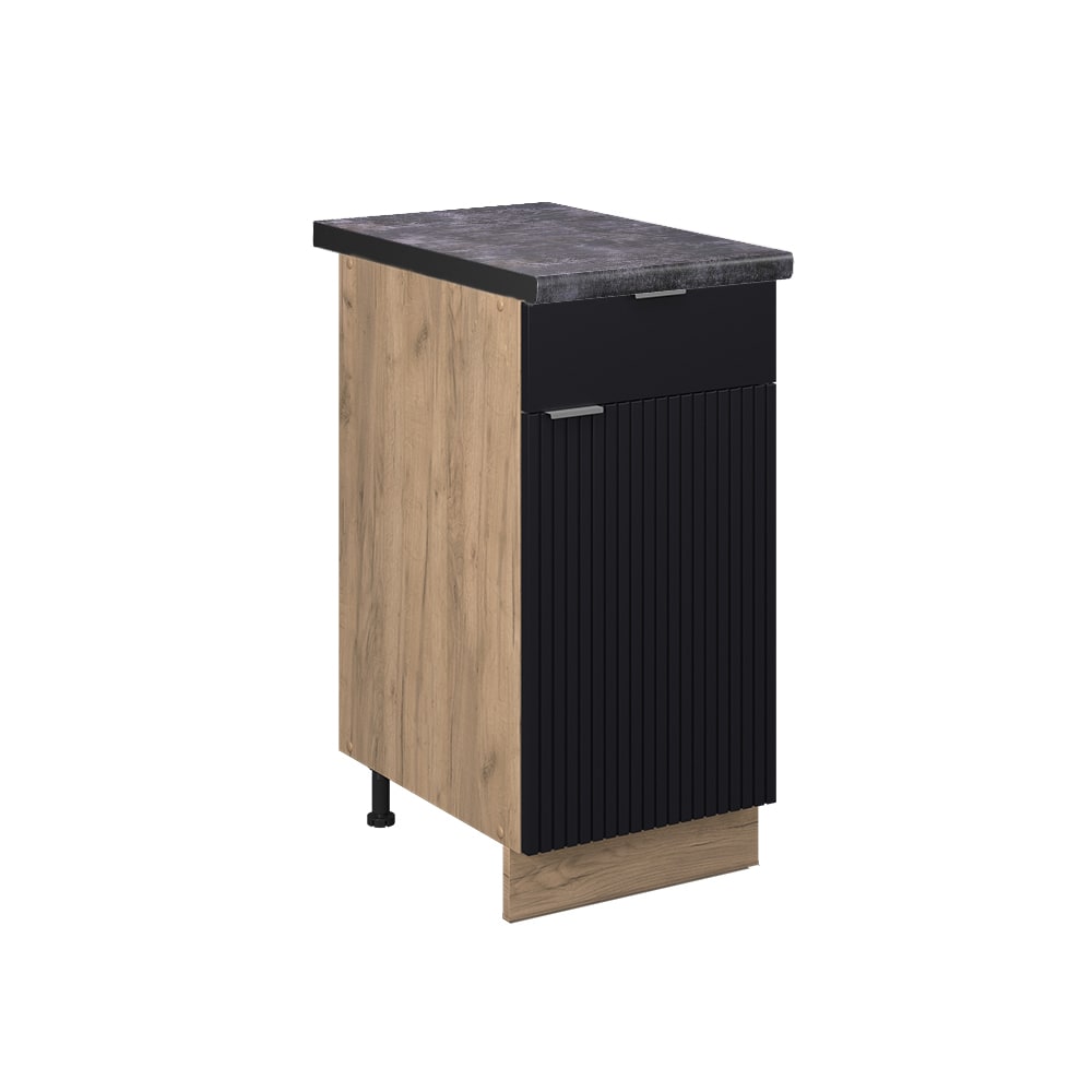 Vicco Meuble cuisine Noir rayé 40cm, PT Anthracite