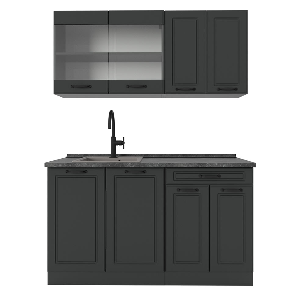 Vicco Cuisine Anthracite maison de campagne/anthracite 140cm, PT Anthracite