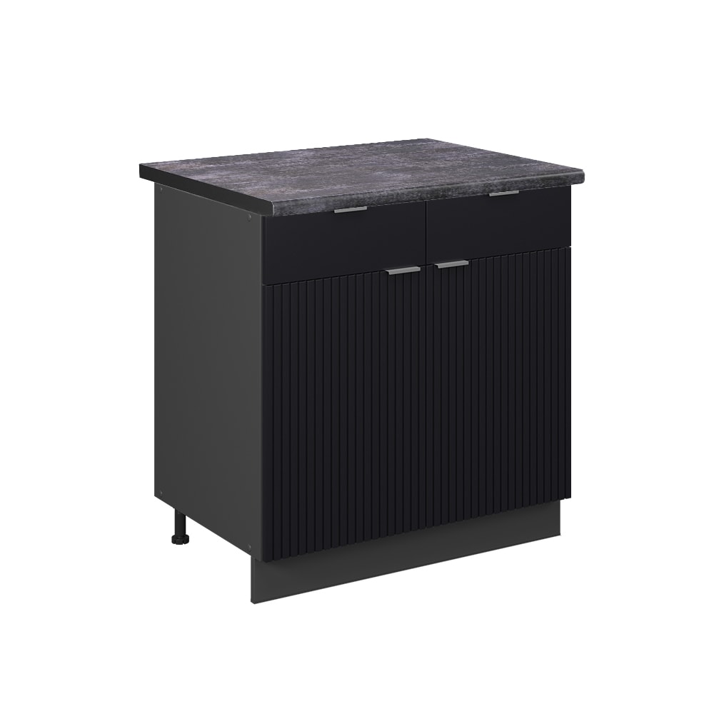 Vicco Meuble cuisine Noir rayé 80cm, PT Anthracite