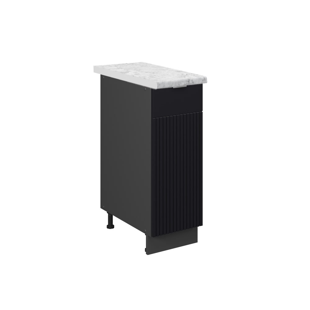 Vicco Meuble de cuisine Noir rayé 30cm, PT Marbre