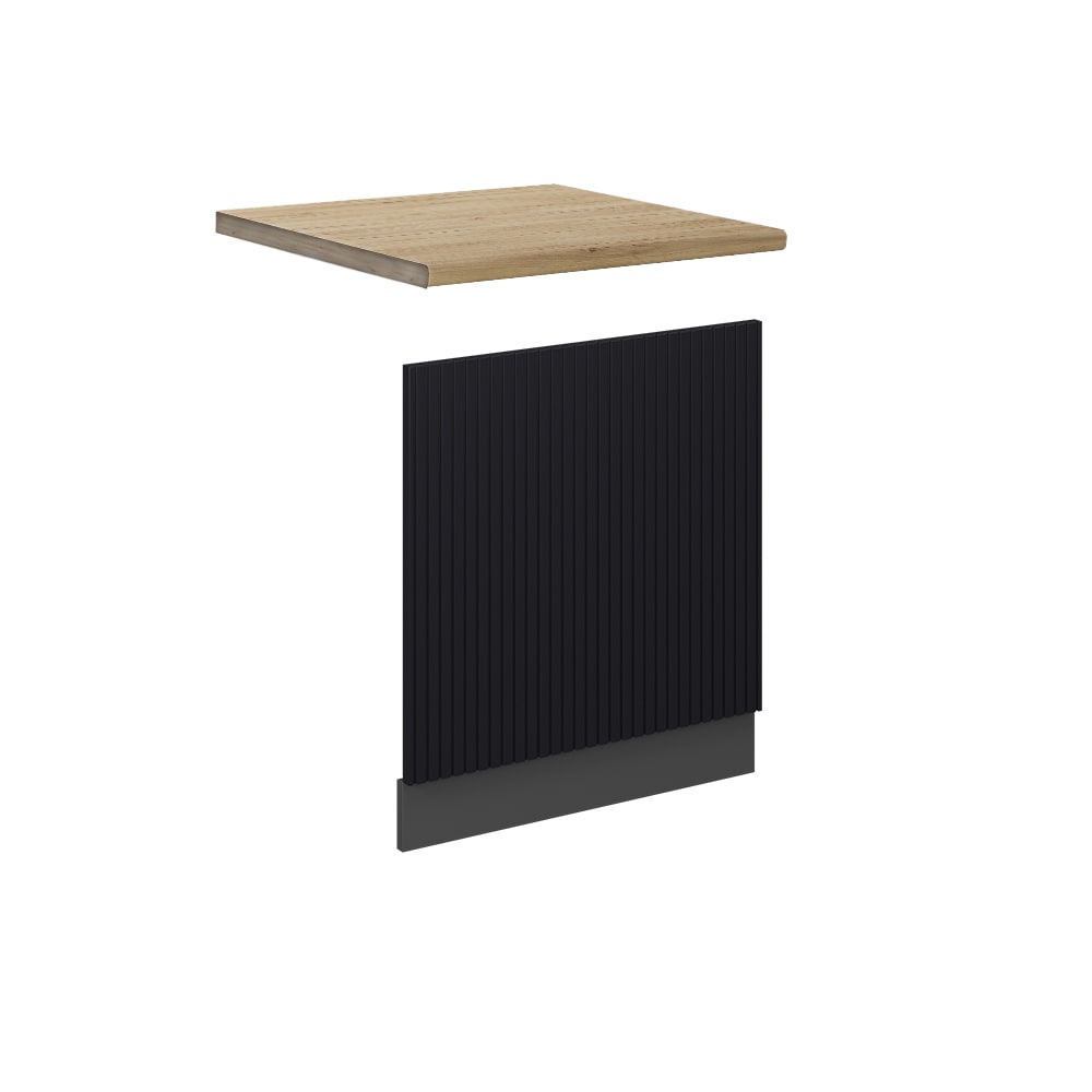 Vicco Façade Noir rayé 60cm, PT Chêne