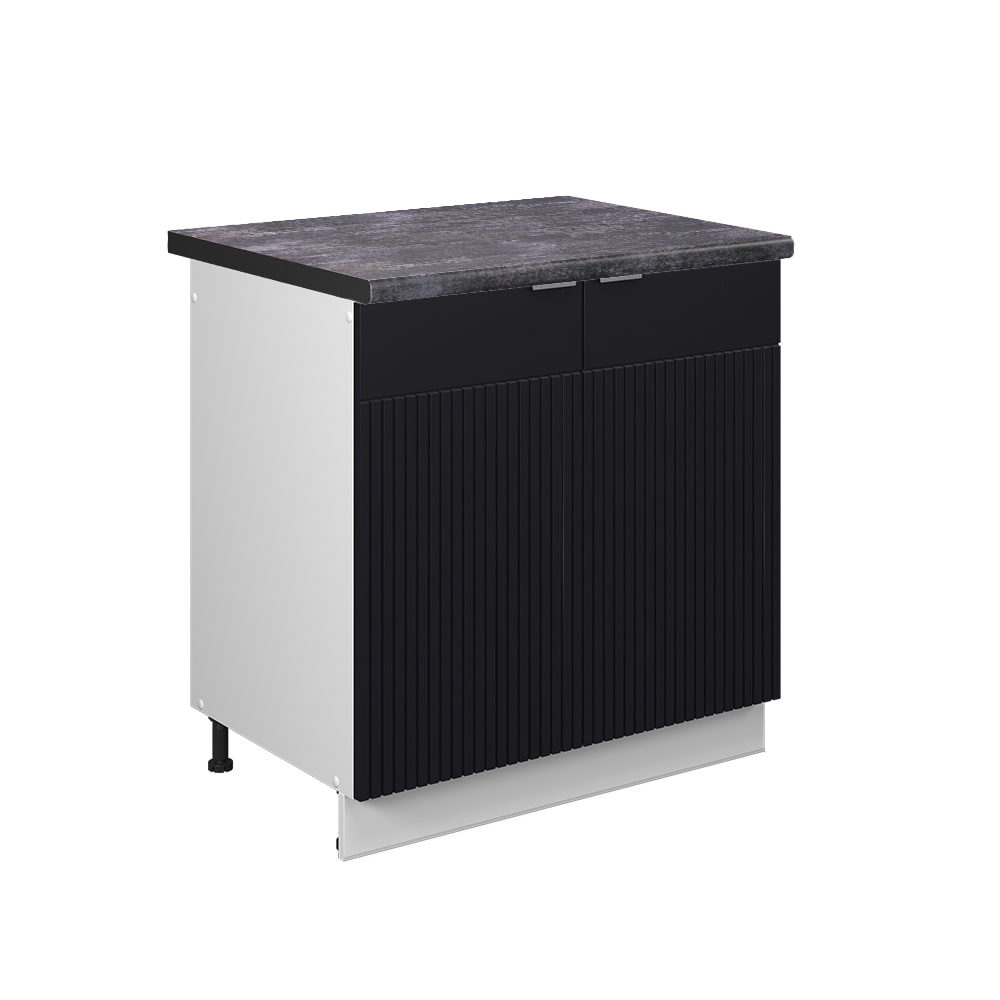 Vicco Meuble bas sous-évier Noir rayé 80cm, PT Anthracite