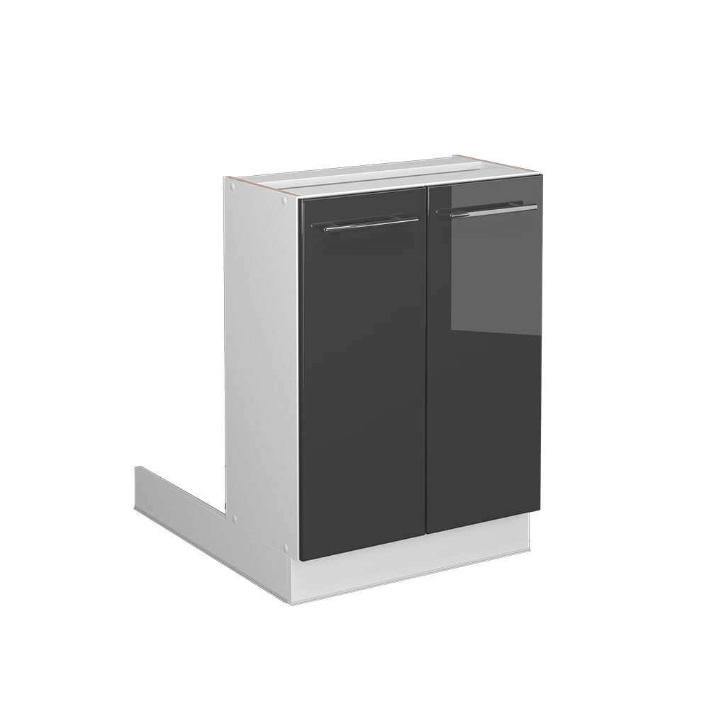 Îlot de cuisine sans pt, anthracite haute brillance 60 x 82cm
