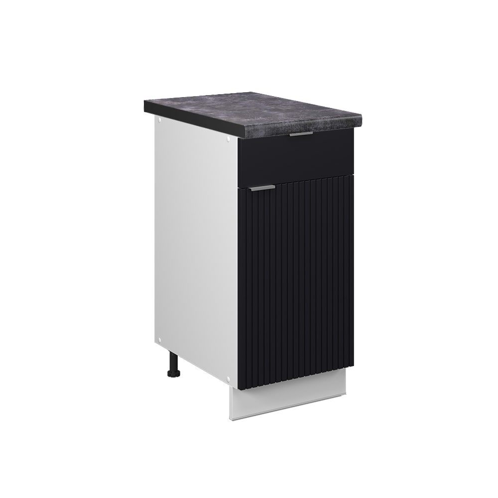 Vicco Meuble cuisine Noir rayé 40cm, PT Anthracite
