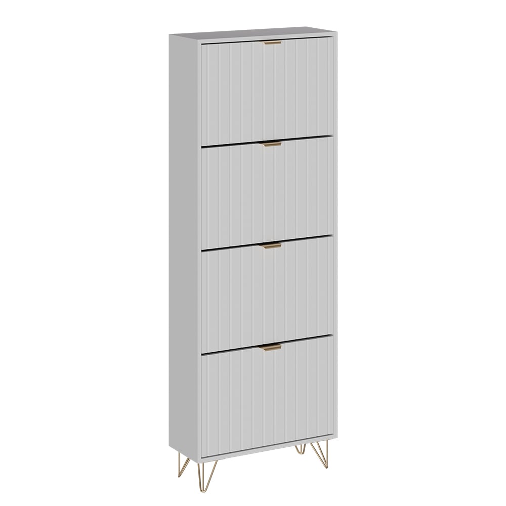 Vicco Armoire à chaussures Blanc 60x166.7cm 4 compartiments