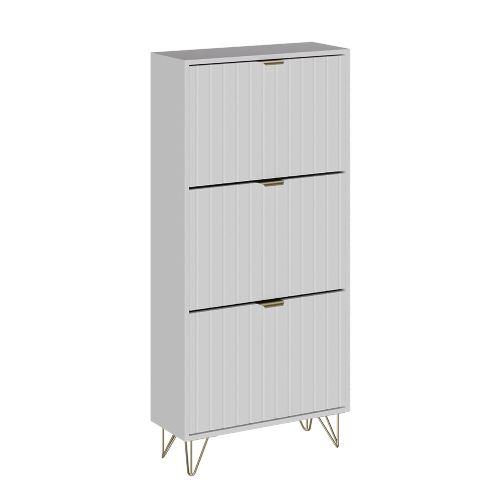 Vicco Armoire à chaussures Blanc 60x128.5cm 3 compartiments