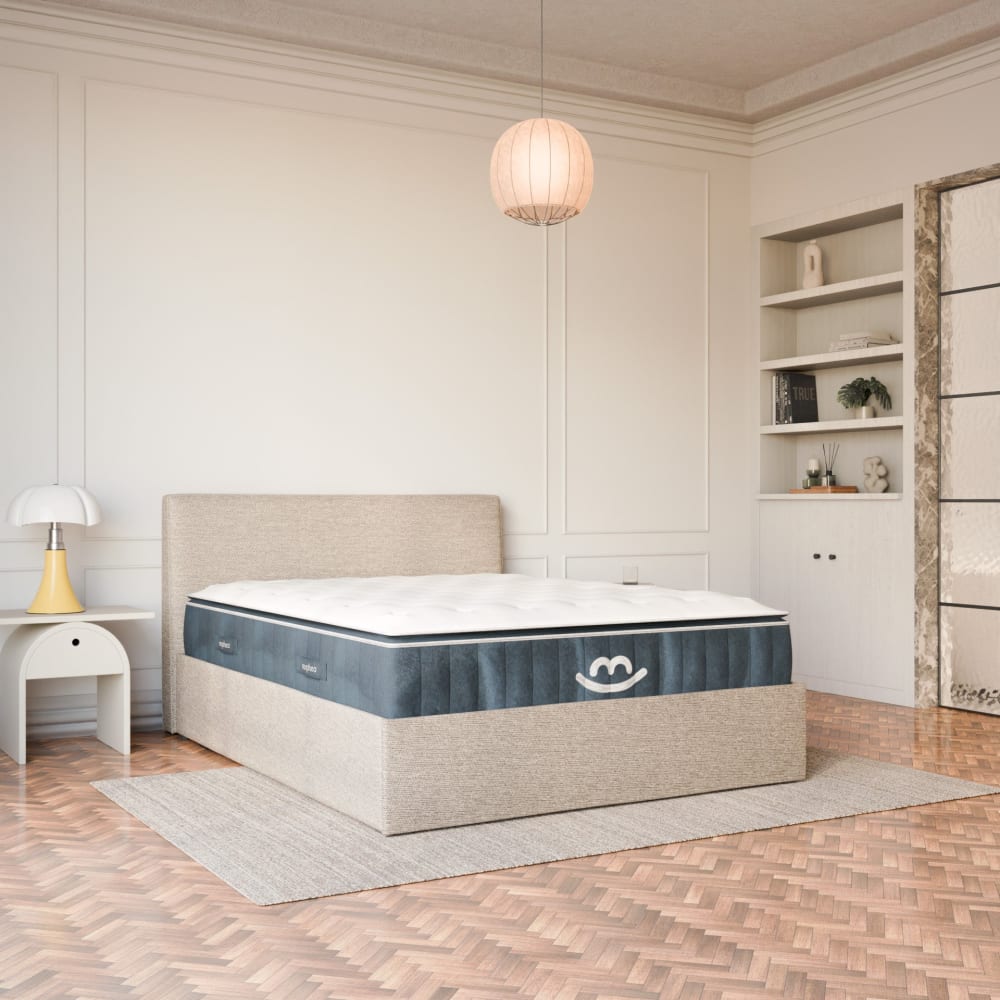 Pack Lit Coffre Beige Et Matelas 140x190cm - Célia & Victoria - Morphea